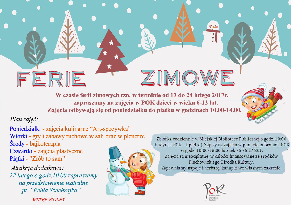 ferie zimowe plakat