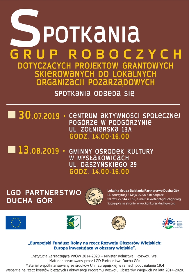 plakat spotkania dla grup roboczych lipiec 2019 1